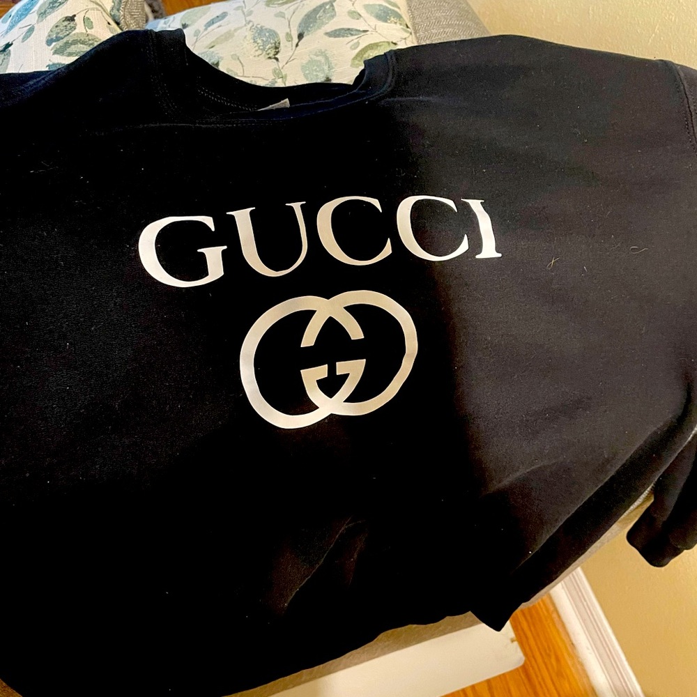 Gildan with Gucci print sweater